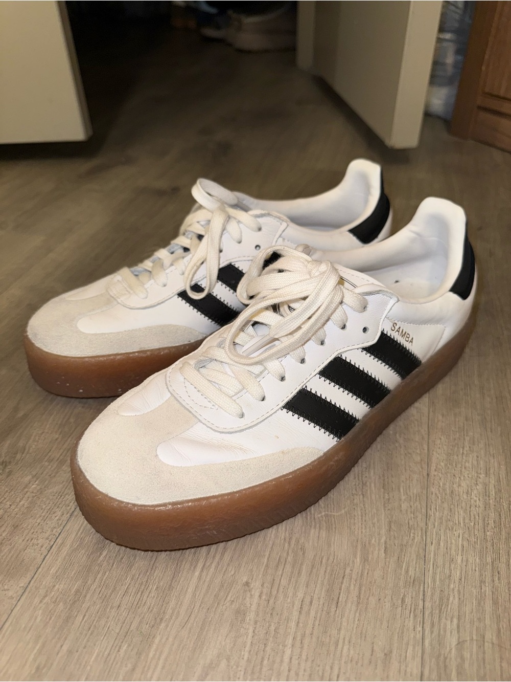 adidas Samba Sneakers — White, Black & Gum